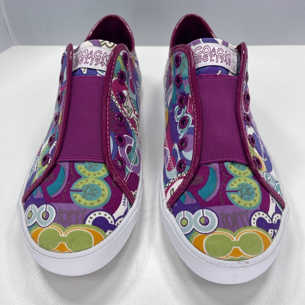 Coach Bev Poppy Multicolor Sneakers Slip On Shoes, Size 9.5 - Picture 3 of 8